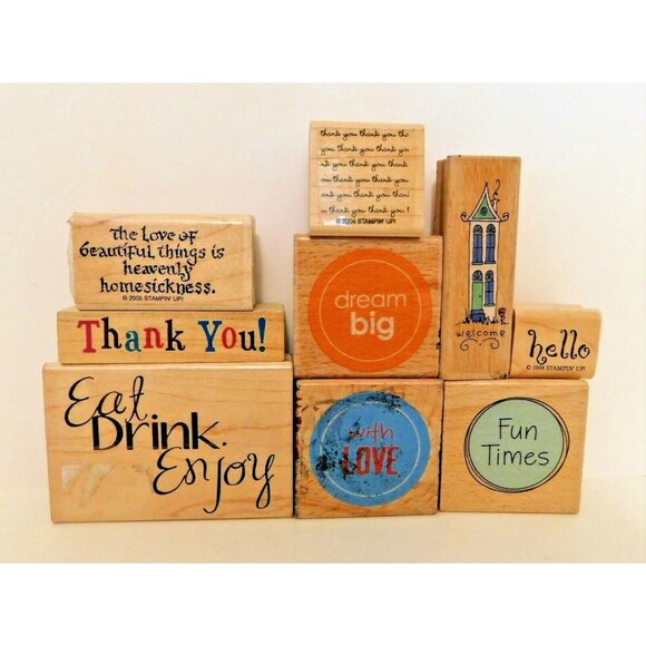 Sentiments Phrases Lot of 18 Rubber Stamps Inkadinkado Stampin Up StudioG - Picture 4 of 7